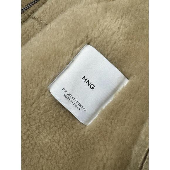 MNG Mango Faux Sherling-Lined Jacket Brown Size XS - Picture 5 of 6